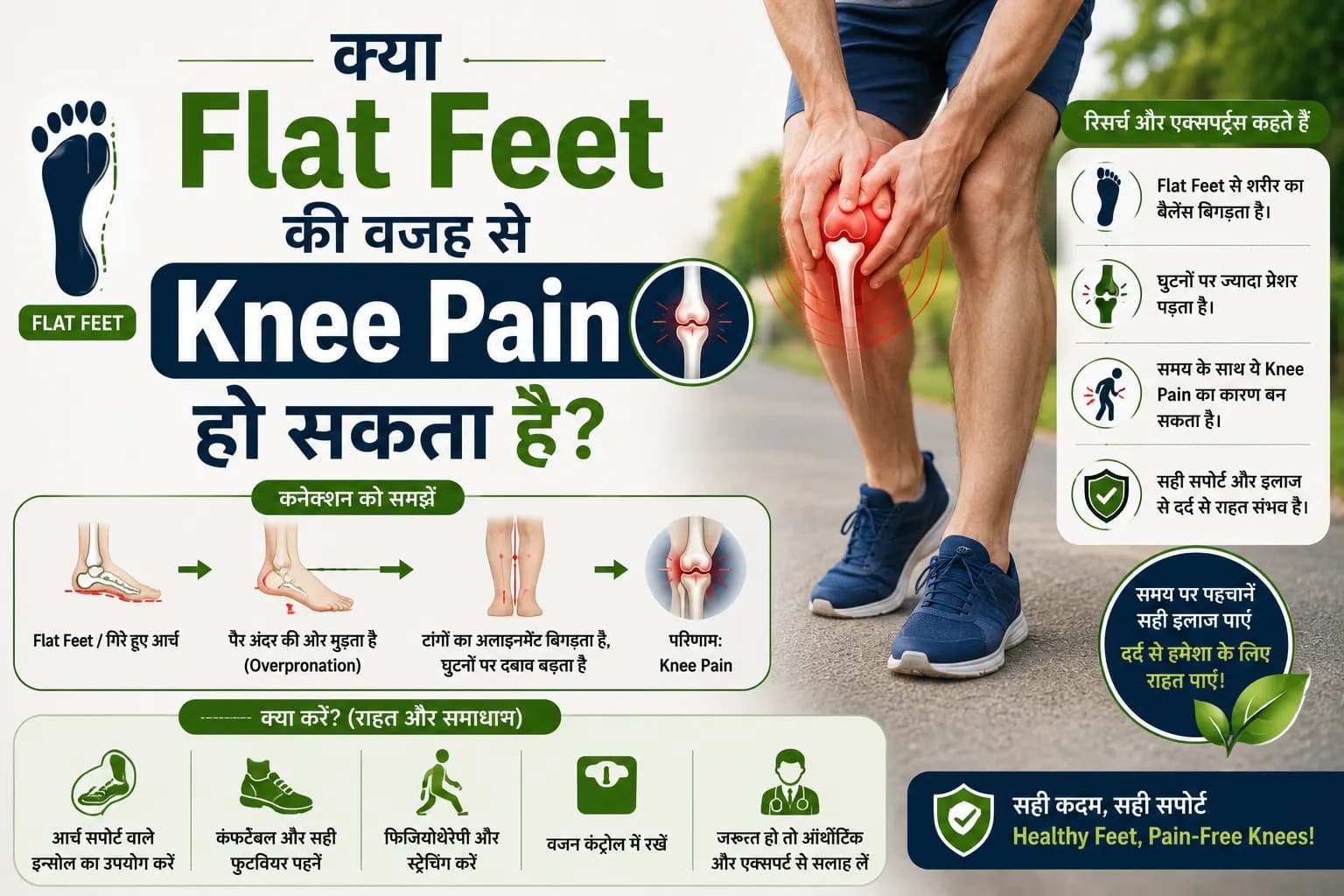 क्या Flat Feet की वजह से Knee Pain हो सकता है? 