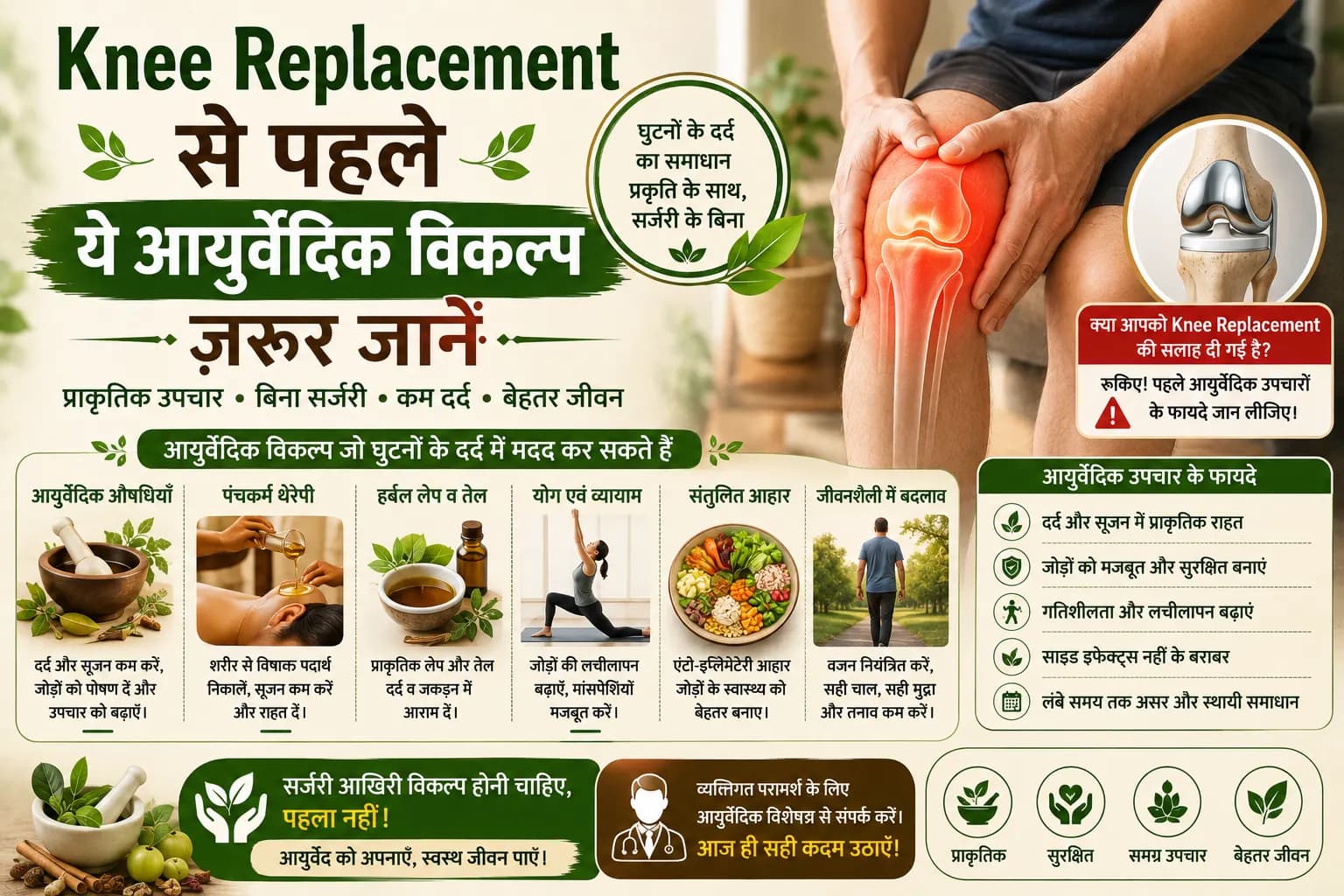 Knee Replacement से पहले ये आयुर्वेदिक विकल्प जरूर जानें 