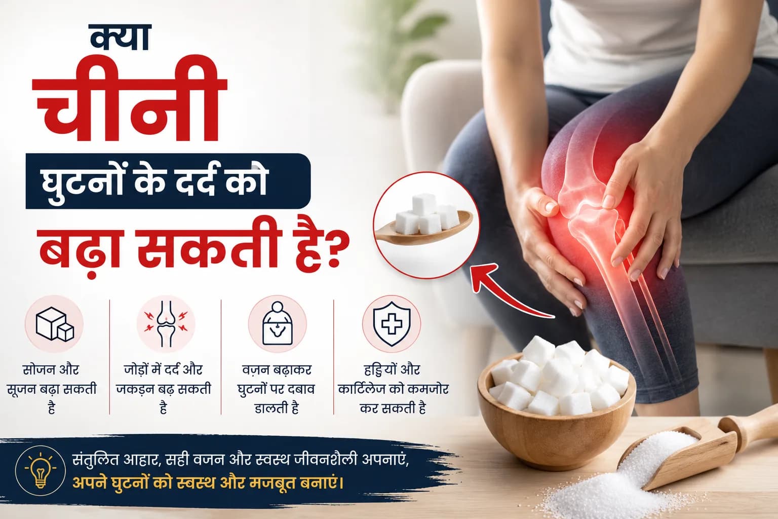 क्या चीनी घुटनों के दर्द को बढ़ा सकती है? 
